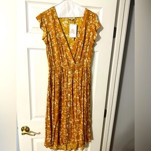 Marigold floral midi dress
